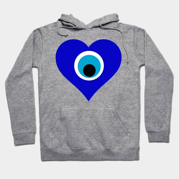 Evil Eye Protection Heart Hoodie by livania